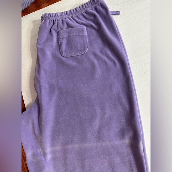 Vintage Oscar de la Renta Lavender Lounge Pajama Set L 2pc Top Pants Y2K Soft - Picture 6 of 11